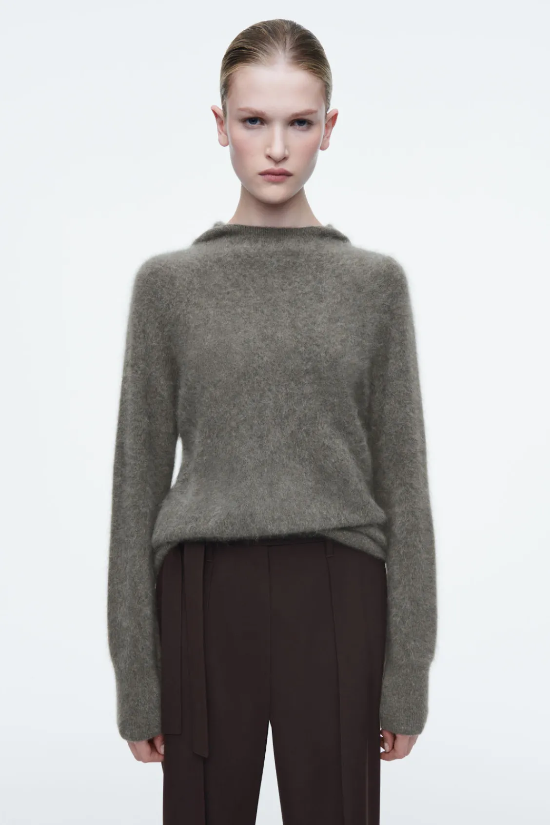 COS TEXTURED PURE CASHMERE HOODIE-Women Cashmere | Sweaters & Cardigans