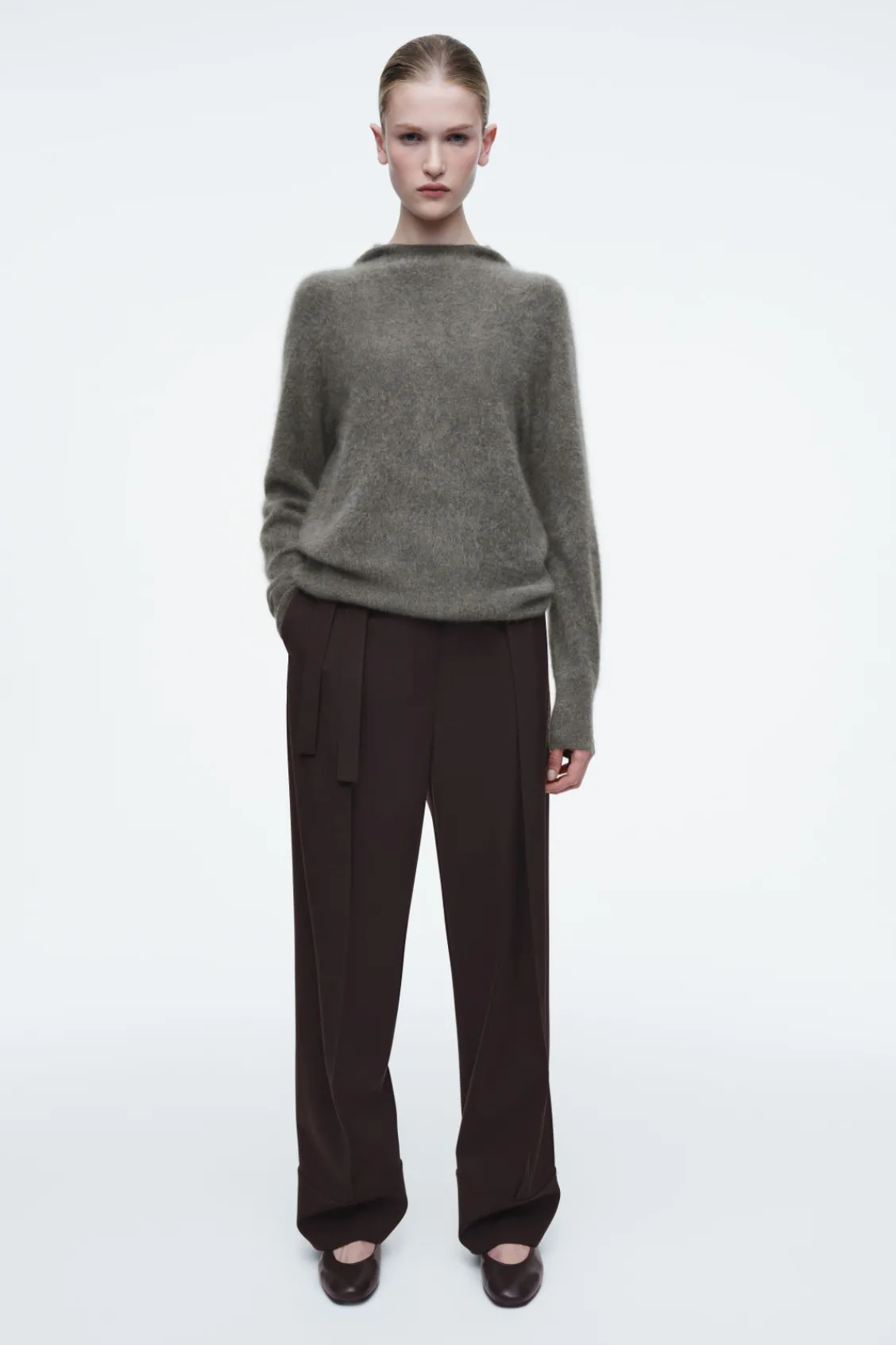 COS TEXTURED PURE CASHMERE HOODIE-Women Cashmere | Sweaters & Cardigans