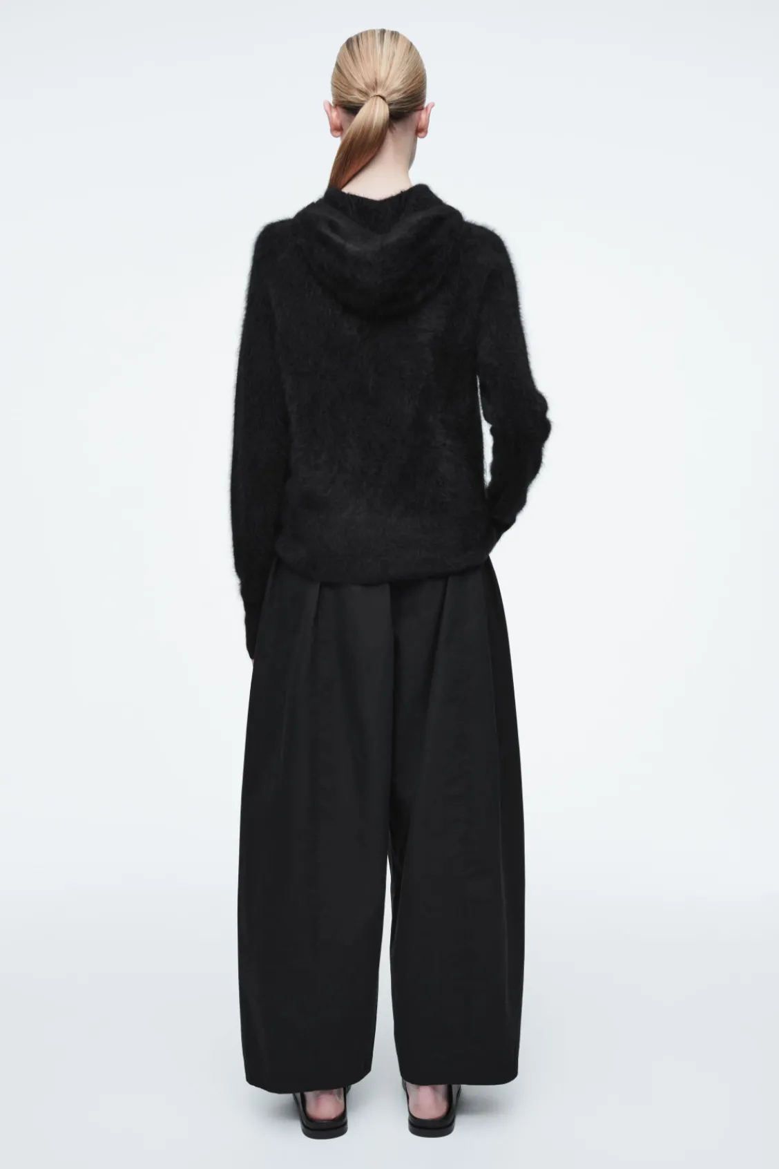 COS TEXTURED PURE CASHMERE HOODIE-Women Cashmere | Sweaters & Cardigans