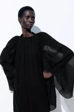 COS THE CRINKLED SILK-CHIFFON BLOUSE-Women Shirts & Blouses | Tops