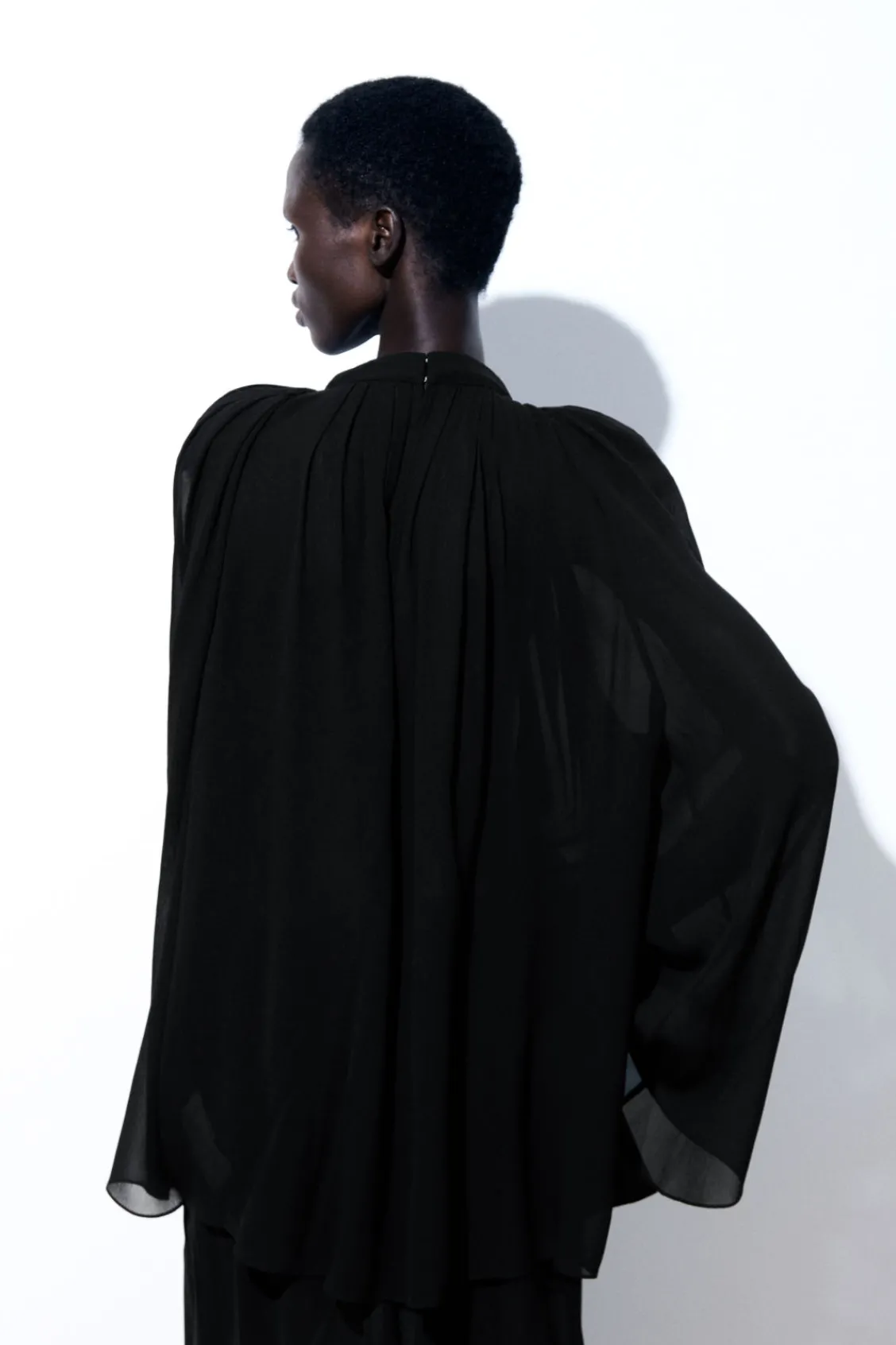 COS THE CRINKLED SILK-CHIFFON BLOUSE-Women Shirts & Blouses | Tops