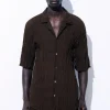 COS THE CRINKLED WOOL RESORT SHIRT- Shirts