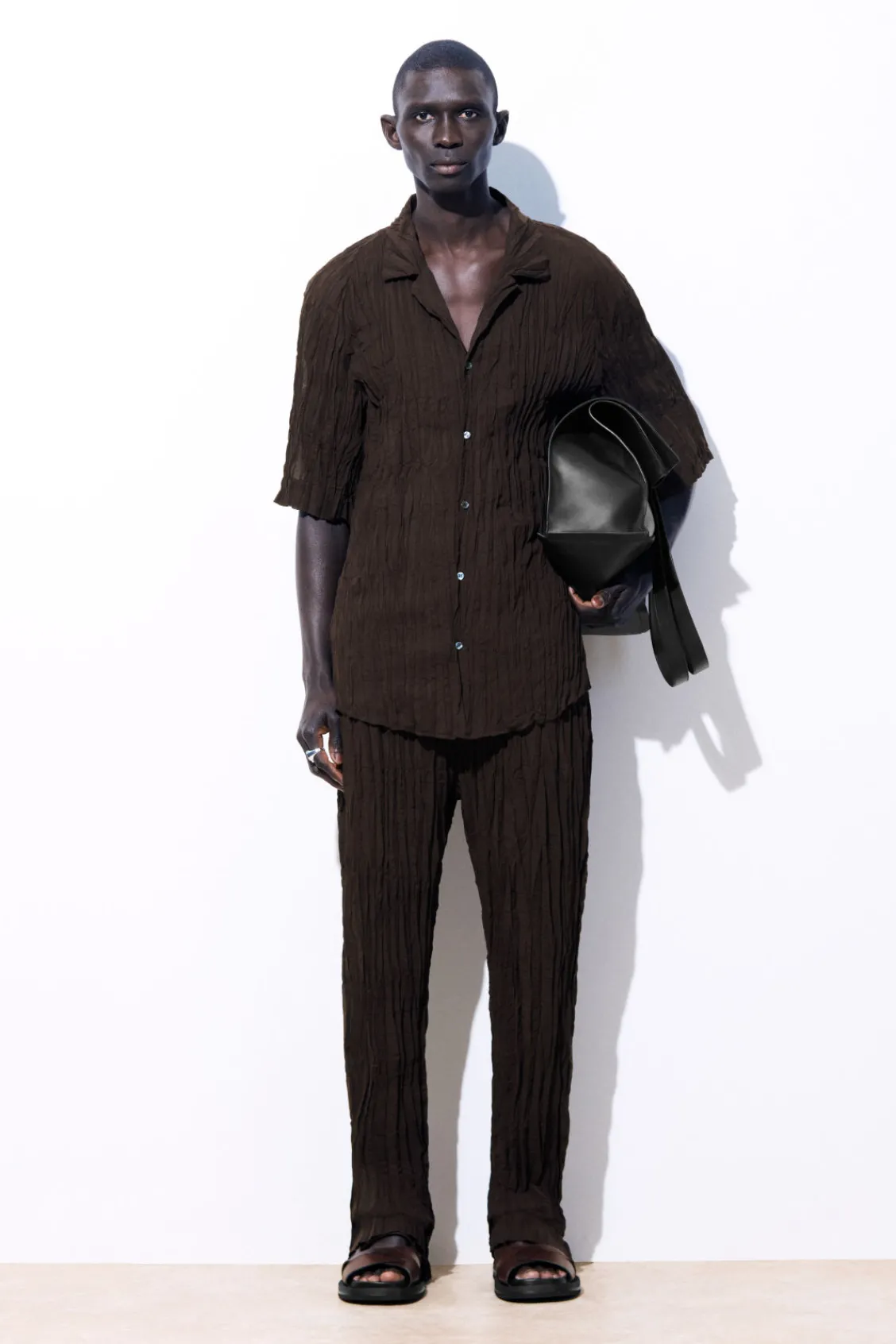 COS THE CRINKLED WOOL RESORT SHIRT- Shirts