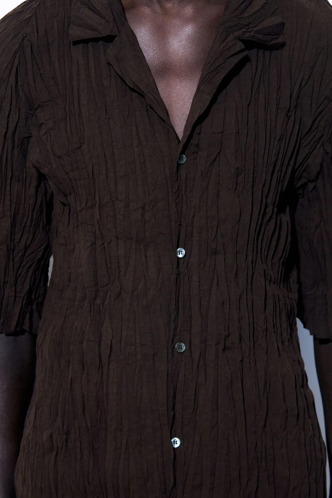 COS THE CRINKLED WOOL RESORT SHIRT- Shirts