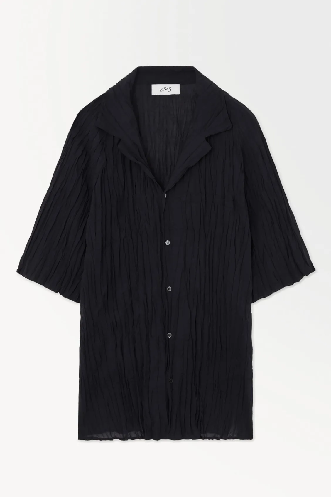 COS THE CRINKLED WOOL RESORT SHIRT- Shirts