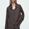 COS THE DRAPED SILK SHIRT-Women Shirts & Blouses | Tops