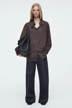 COS THE DRAPED SILK SHIRT-Women Shirts & Blouses | Tops