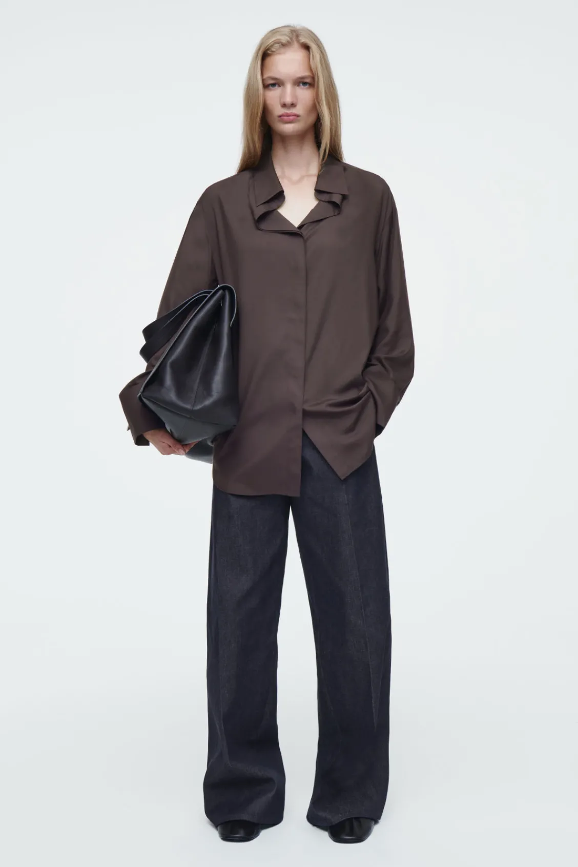 COS THE DRAPED SILK SHIRT-Women Shirts & Blouses | Tops