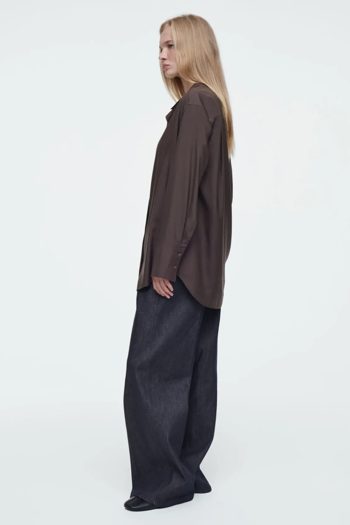 COS THE DRAPED SILK SHIRT-Women Shirts & Blouses | Tops