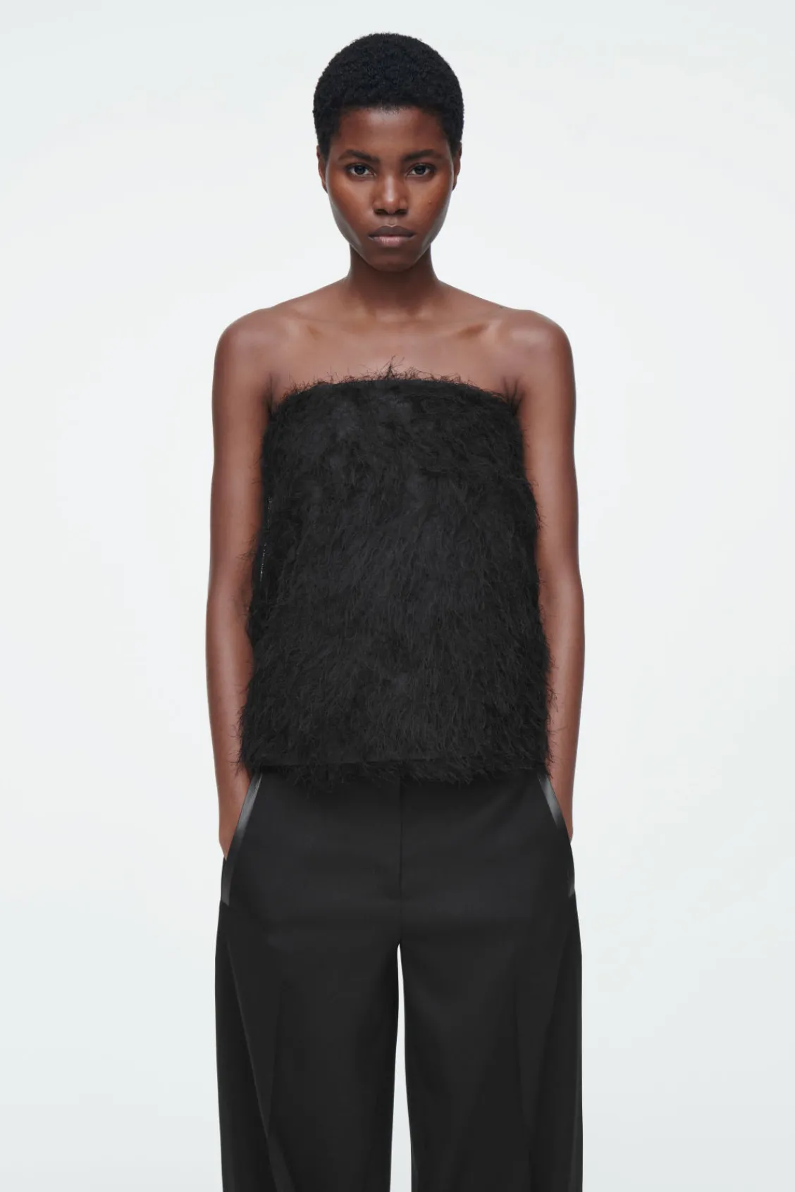 COS THE FEATHERED BANDEAU-Women Tops