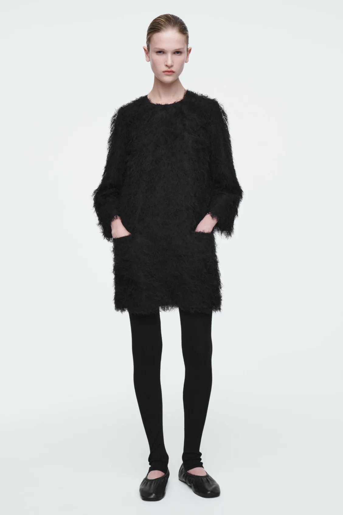 COS THE FEATHERED MINI SHIFT DRESS-Women Dresses & Jumpsuits