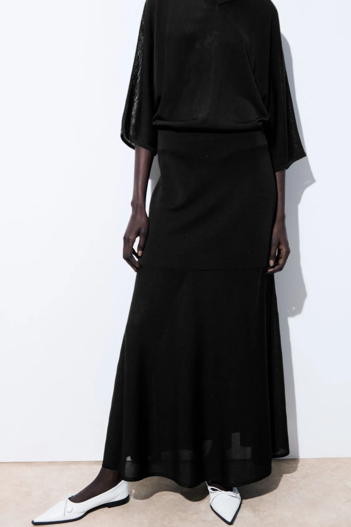 COS THE FLARED KNITTED MAXI SKIRT-Women Skirts | Sweaters & Cardigans