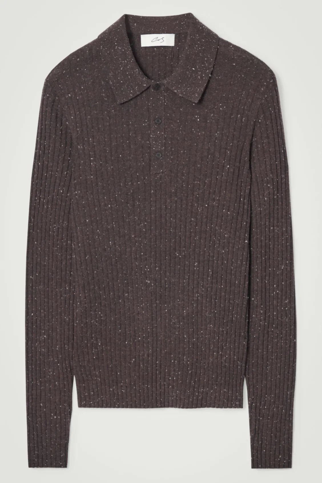 COS THE FLECKED WOOL POLO SHIRT- Polo Shirts | Cashmere