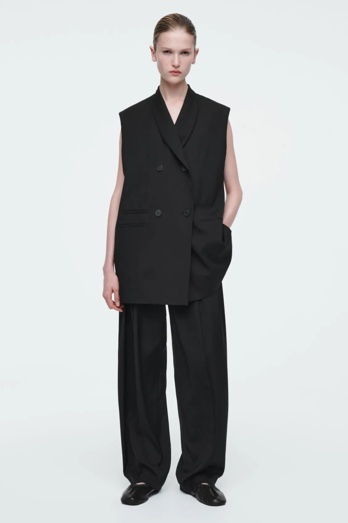 COS THE FLUID BARREL-LEG PANTS-Women Vests & Tailoring | Pants