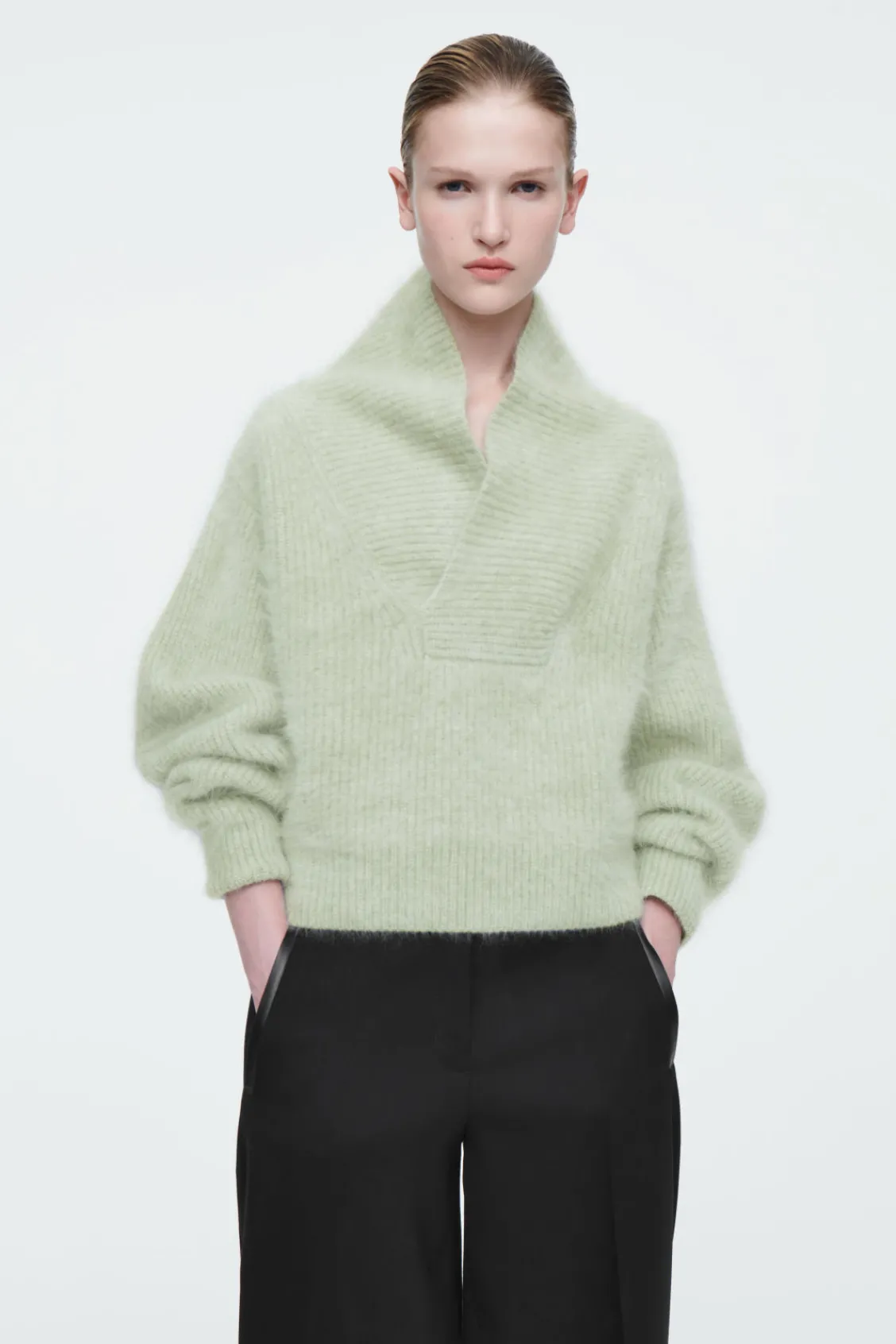 COS THE FUNNEL-NECK BRUSHED-CASHMERE SWEATER-Women Cashmere | Sweaters & Cardigans