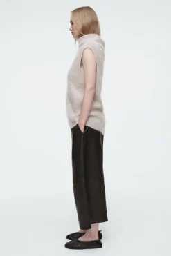 COS THE FUNNEL-NECK BRUSHED-CASHMERE TANK-Women Tops | Cashmere