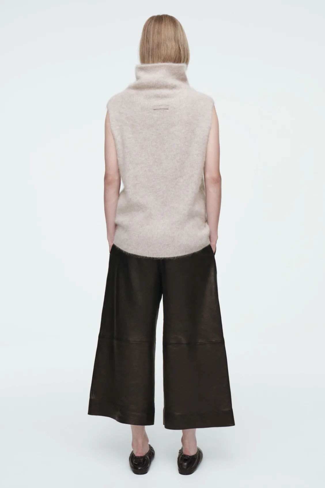 COS THE FUNNEL-NECK BRUSHED-CASHMERE TANK-Women Tops | Cashmere