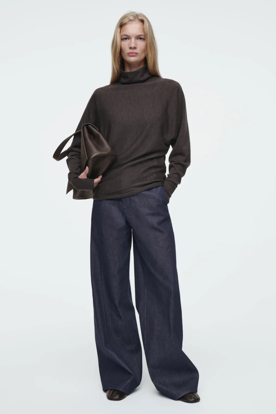 COS THE FUNNEL-NECK MERINO WOOL SWEATER-Women Tops | Sweaters & Cardigans