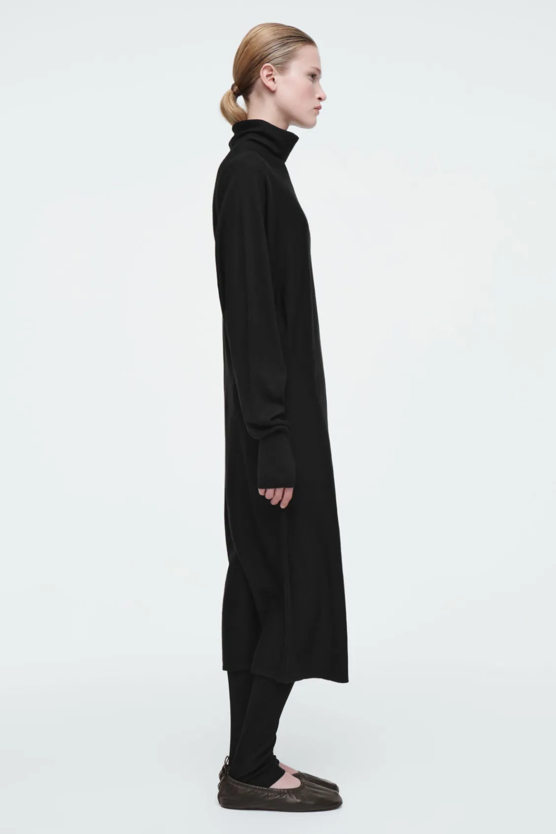COS THE FUNNEL-NECK MERINO WOOL DRESS-Women Dresses & Jumpsuits | Sweaters & Cardigans