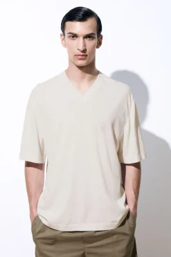 COS THE KNITTED SILK T-SHIRT- T-Shirts | Sweaters & Cardigans