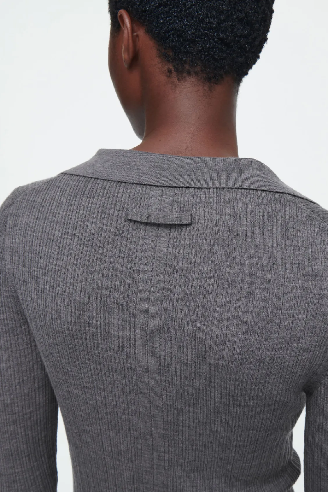 COS THE OPEN-COLLAR MERINO WOOL TOP-Women Tops | Sweaters & Cardigans