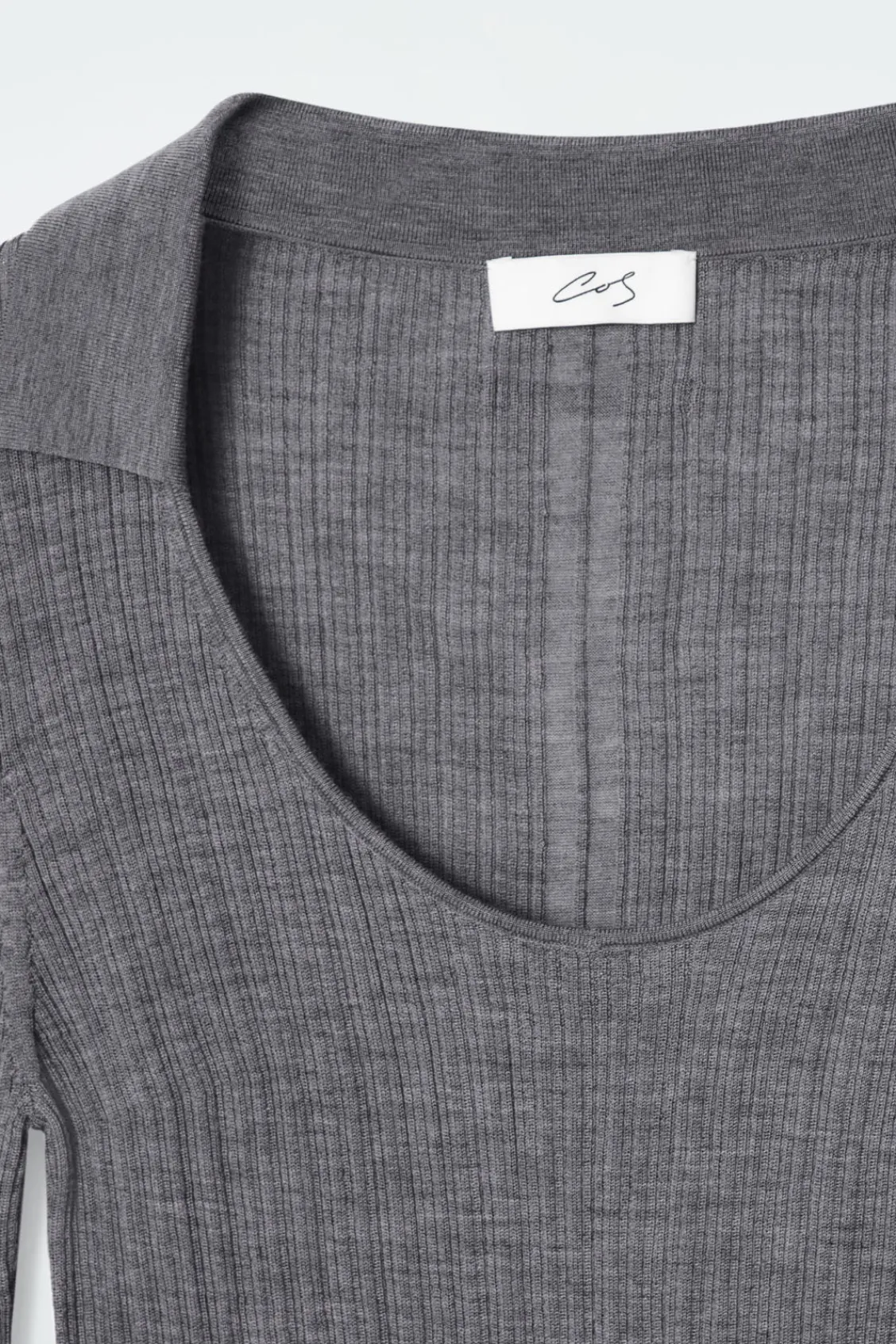 COS THE OPEN-COLLAR MERINO WOOL TOP-Women Tops | Sweaters & Cardigans