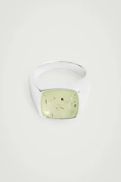 COS THE QUARTZ SILVER SIGNET RING-Women Jewelry