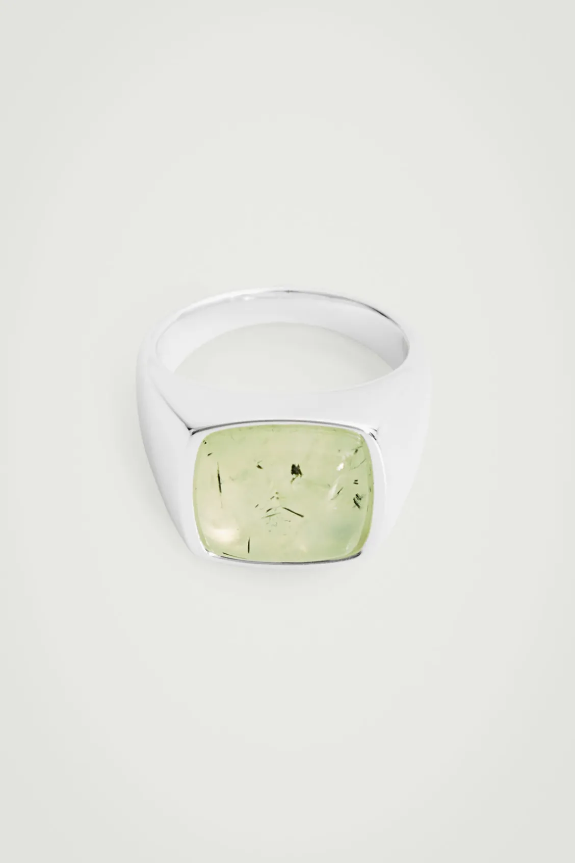 COS THE QUARTZ SILVER SIGNET RING-Women Jewelry