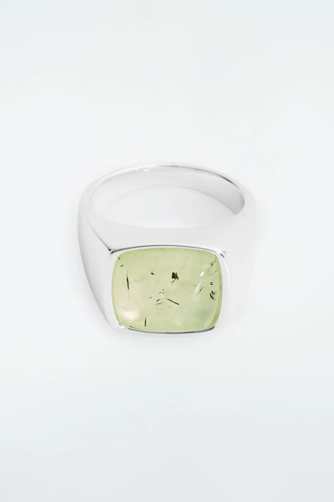 COS THE QUARTZ SILVER SIGNET RING-Women Jewelry