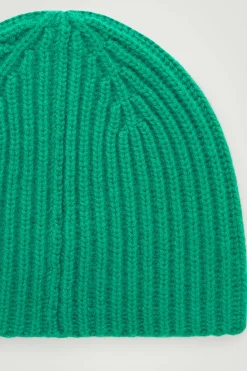 COS THE RIBBED CASHMERE BEANIE- Hats & Scarves | Cashmere