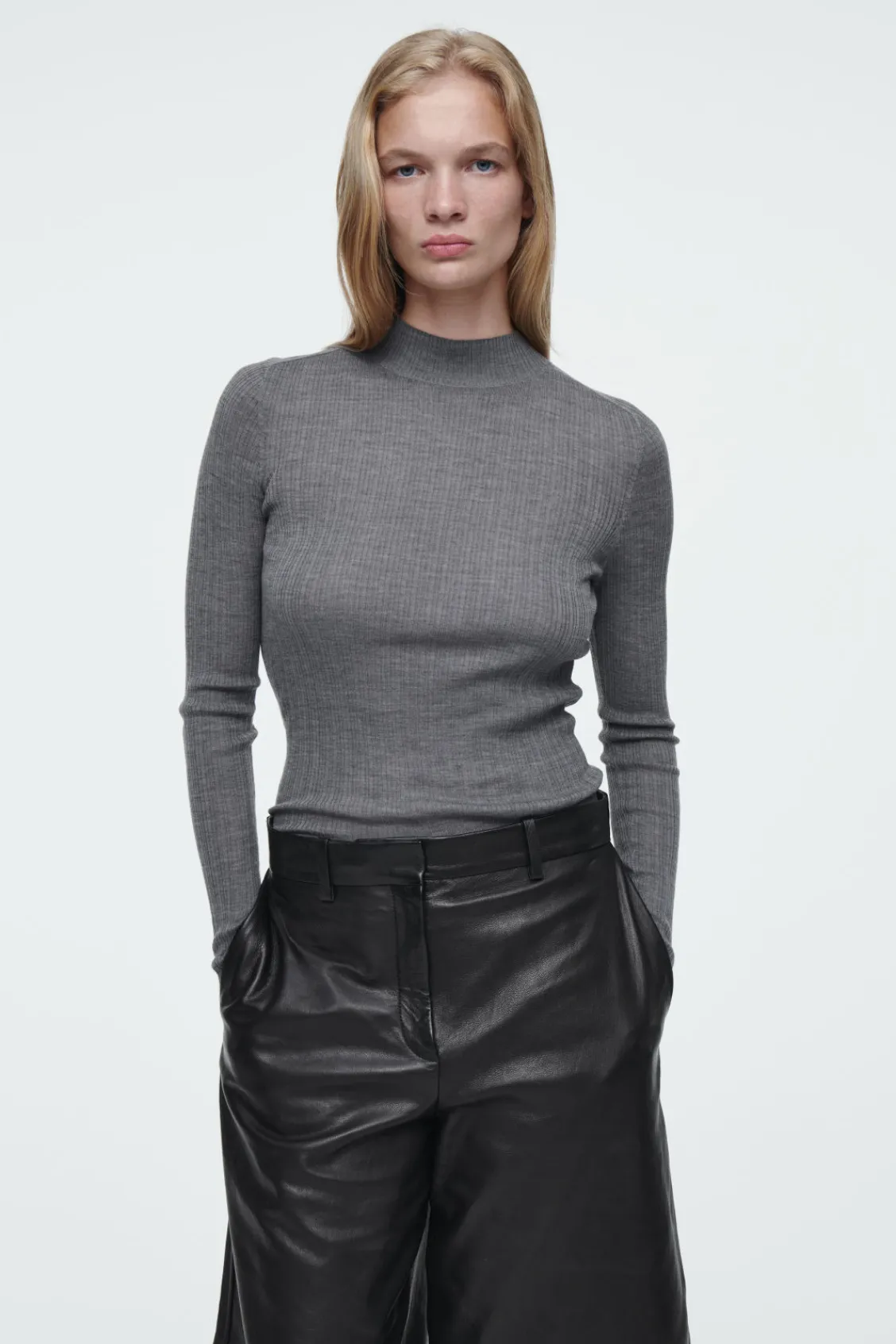 COS THE RIBBED MERINO WOOL TOP-Women Tops | Sweaters & Cardigans