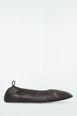 COS THE RUCHED LEATHER BALLET FLATS-Women Shoes