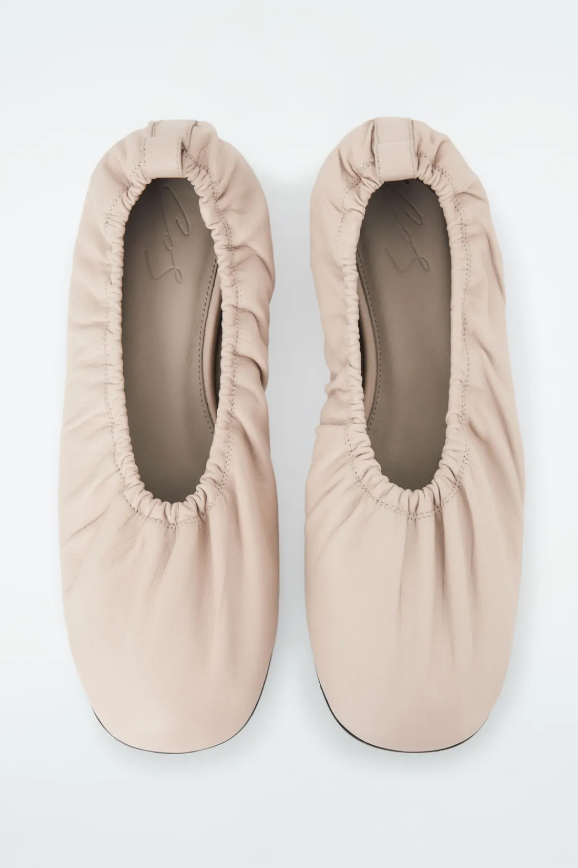COS THE RUCHED LEATHER BALLET FLATS-Women Shoes