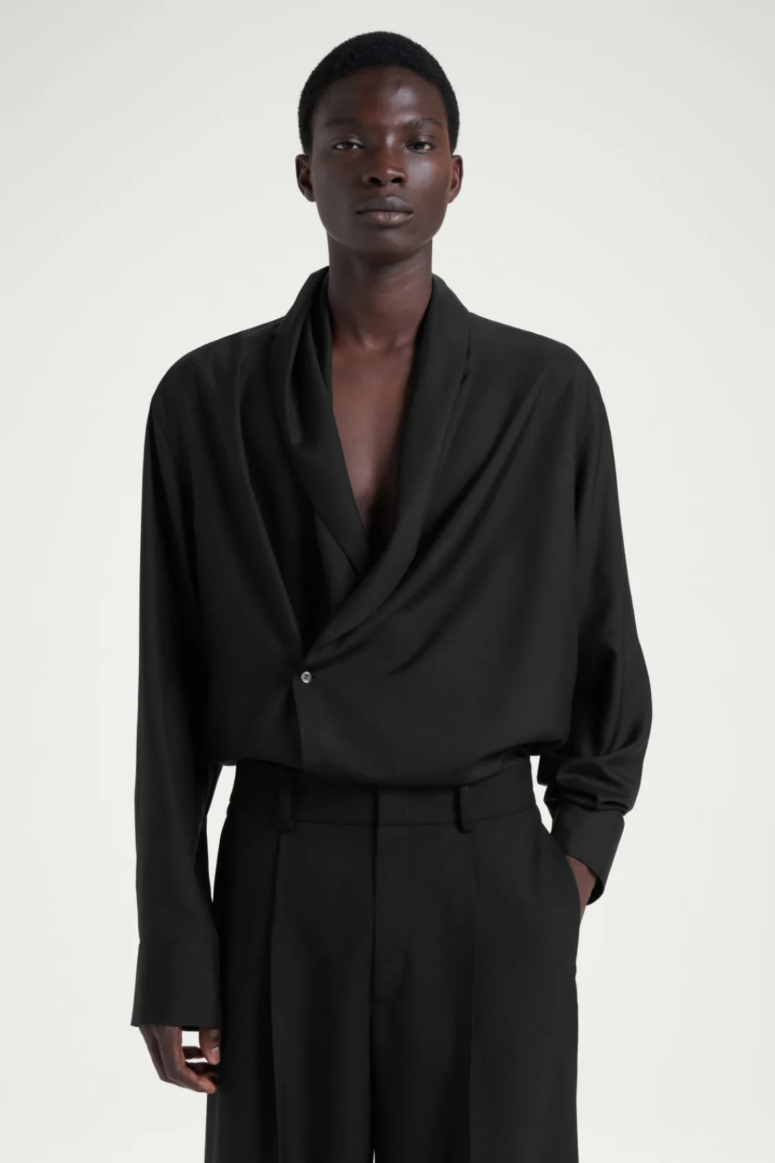 COS THE SHAWL-COLLAR SILK SHIRT- Shirts
