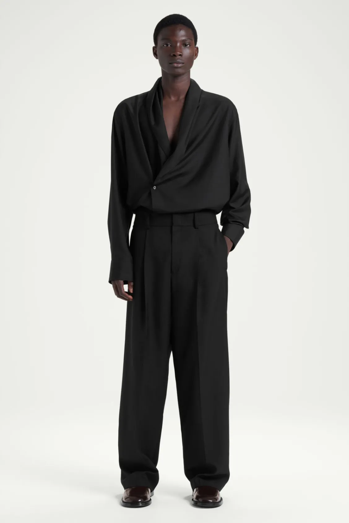 COS THE SHAWL-COLLAR SILK SHIRT- Shirts