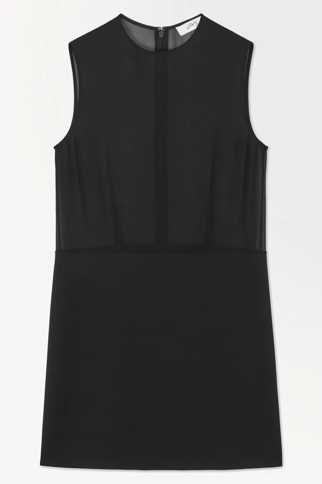 COS THE SHEER-PANEL SILK SHIFT DRESS-Women Dresses & Jumpsuits