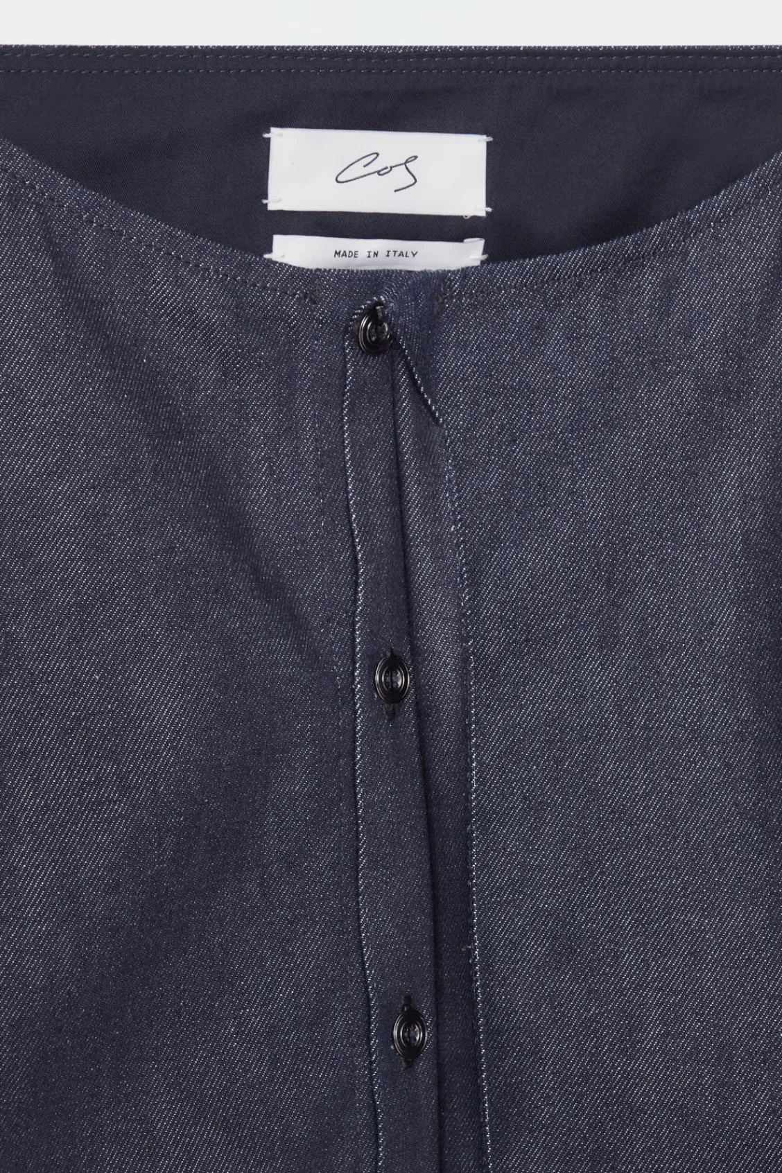 COS THE STRAIGHT-NECK RAW DENIM SHIRT-Women Shirts & Blouses | Tops