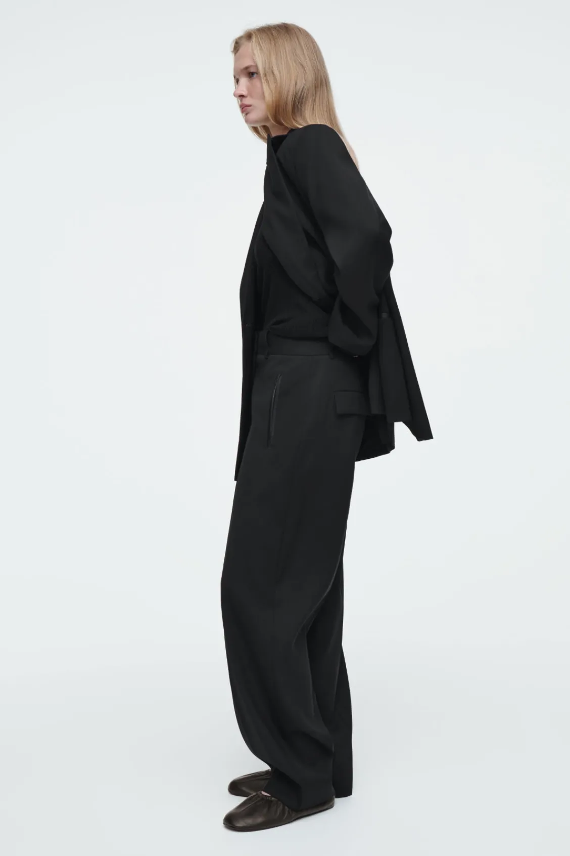 COS THE TAILORED BARREL-LEG PANTS-Women Pants