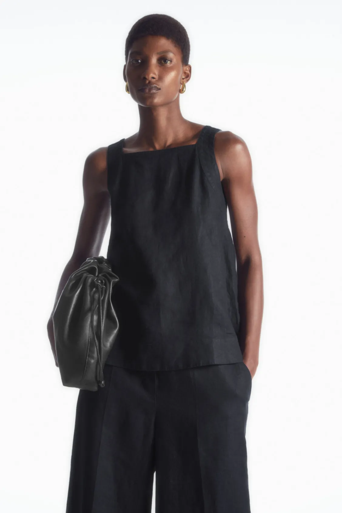 COS TIE-BACK LINEN TOP-Women Shirts & Blouses | Tops