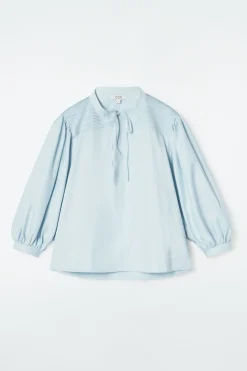 COS TIE-DETAIL PLEATED BLOUSE-Women Shirts & Blouses | Tops