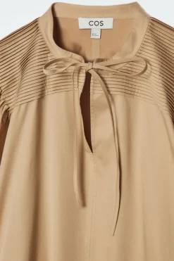 COS TIE-DETAIL PLEATED MINI DRESS-Women Dresses & Jumpsuits