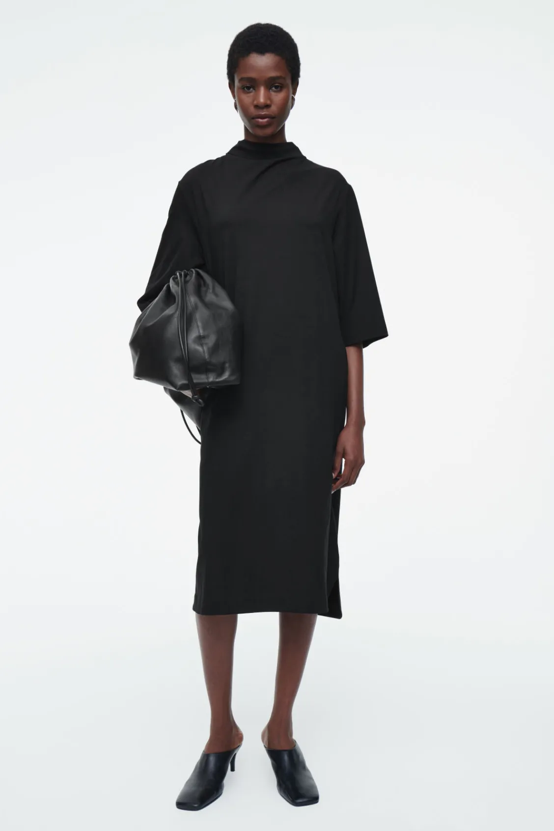 COS TIE-DETAIL TURTLENECK DRESS-Women Dresses & Jumpsuits