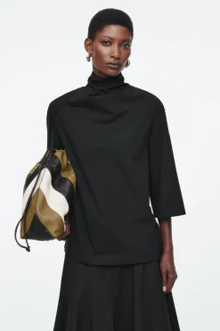 COS TIE-NECK JERSEY TOP-Women Tops