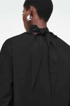 COS TIE-NECK JERSEY TOP-Women Tops