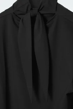COS TIE-NECK JERSEY TOP-Women Tops