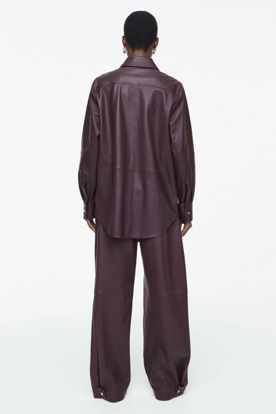 COS TOPSTITCHED LEATHER SHIRT-Women Shirts & Blouses | Tops