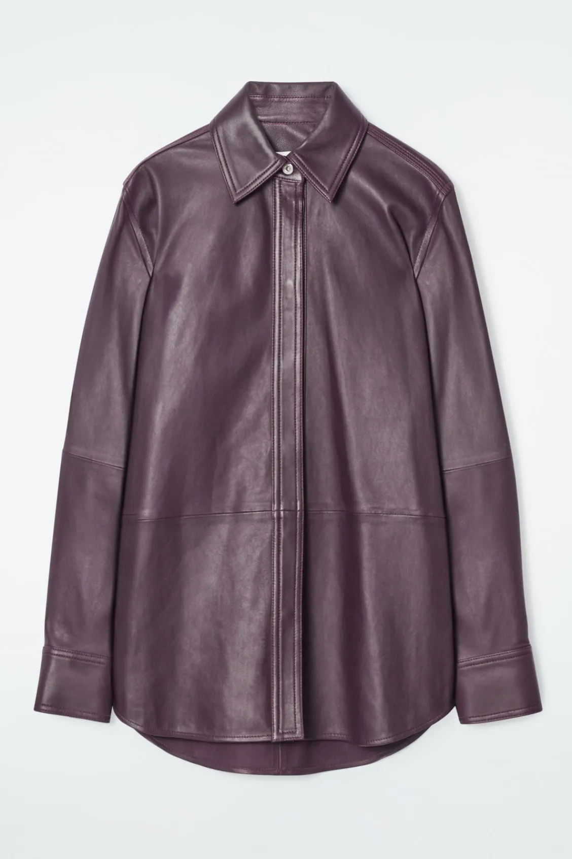 COS TOPSTITCHED LEATHER SHIRT-Women Shirts & Blouses | Tops