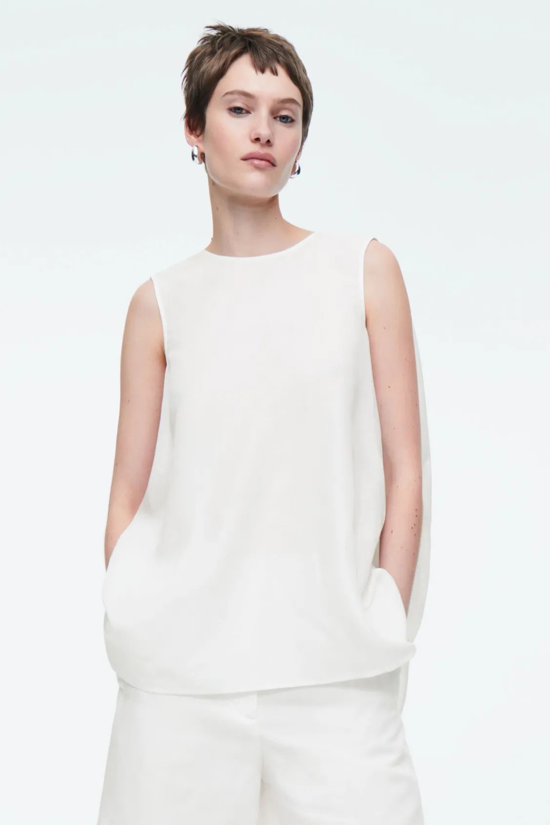 COS TWIST-BACK SLEEVELESS TOP-Women Shirts & Blouses | Tops