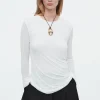 COS TWISTED-HEM SILK TOP-Women T-Shirts | Tops