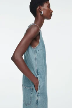 COS V-NECK DENIM JUMPSUIT-Women Dresses & Jumpsuits | Pants